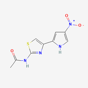 molecular formula C9H8N4O3S B13768057 N-(4-(4-Nitro-1H-pyrrol-2-yl)-2-thiazolyl)acetamide CAS No. 58139-58-5