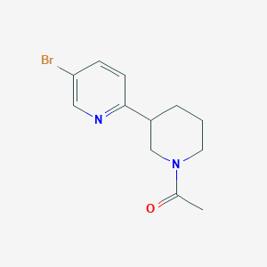 molecular formula C12H15BrN2O B1376816 1-(3-(5-Bromopyridin-2-yl)piperidin-1-yl)ethanone CAS No. 1316217-24-9