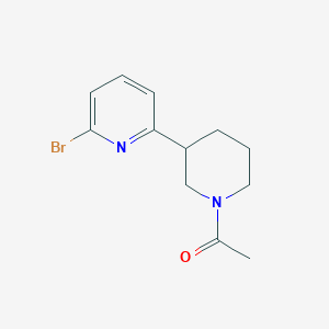 molecular formula C12H15BrN2O B1376818 1-[3-(6-Bromopyridin-2-yl)piperidin-1-yl]ethanone CAS No. 1316225-89-4