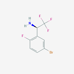 molecular formula C8H6BrF4N B1376819 (R)-1-(5-Bromo-2-fluorophenyl)-2,2,2-trifluoroethan-1-amine CAS No. 1213389-71-9
