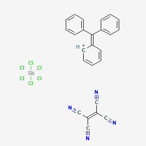 [Cyclohexa-2,4-dien-1-ylidene(phenyl)methyl]benzene;ethene-1,1,2,2-tetracarbonitrile;hexachloroantimony(1-)