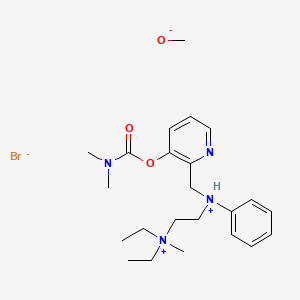 Ammonium, diethyl((N-(3-hydroxy-2-pyridyl)methyl-N-phenylamino)ethyl)methyl-, bromide, dimethylcarbamate (ester), methanoate