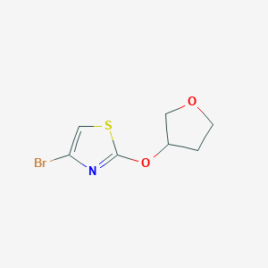 molecular formula C7H8BrNO2S B1376825 4-Bromo-2-(tetrahydrofuran-3-yloxy)thiazole CAS No. 1289026-93-2