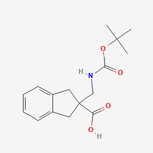 molecular formula C16H21NO4 B1376829 2-Bocaminomethyl-indan-2-carboxylic acid CAS No. 1360547-53-0