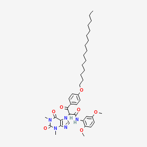 N-(2,5-Dimethoxyphenyl)-alpha-[4-(hexadecyloxy)benzoyl]-1,2,3,6-tetrahydro-1,3-dimethyl-2,6-dioxo-7H-purine-7-acetamide