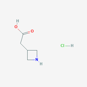molecular formula C5H10ClNO2 B1376839 2-(Azetidin-3-yl)acetic acid hydrochloride CAS No. 952675-30-8