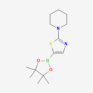 molecular formula C14H23BN2O2S B1376844 2-(Piperidin-1-yl)-5-(4,4,5,5-tetramethyl-1,3,2-dioxaborolan-2-yl)thiazole CAS No. 1350755-62-2