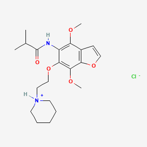 Isobutyramide, N-(4,7-dimethoxy-6-(2-piperidinoethoxy)-5-benzofuranyl)-, hydrochloride, hydrate