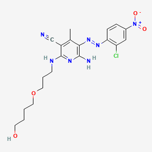 3-Pyridinecarbonitrile, 6-amino-5-[(2-chloro-4-nitrophenyl)azo]-2-[[3-(4-hydroxybutoxy)propyl]amino]-4-methyl-