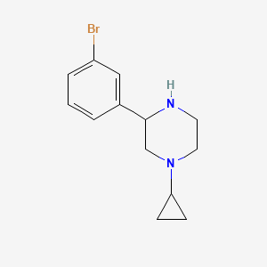 molecular formula C13H17BrN2 B1376854 3-(3-溴苯基)-1-环丙基哌嗪 CAS No. 1248907-95-0
