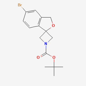 molecular formula C15H18BrNO3 B1376857 Tert-butyl 5'-bromo-3'H-spiro[azetidine-3,1'-isobenzofuran]-1-carboxylate CAS No. 1398609-80-7