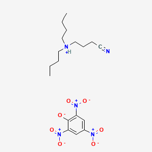 molecular formula C18H27N5O7 B13768590 Butyronitrile, 4-(dibutylamino)-, picrate CAS No. 73747-28-1