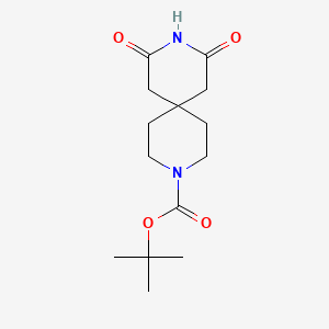molecular formula C14H22N2O4 B1376864 叔丁基 8,10-二氧代-3,9-二氮杂螺[5.5]十一烷-3-羧酸酯 CAS No. 1043384-94-6