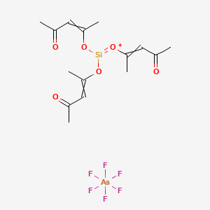 Silicon(1+), tris(2,4-pentanedionato-kappaO,kappaO')-, (OC-6-11)-, hexafluoroarsenate(1-)