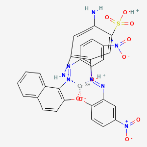 2-Amino-4-azanidyl-5-[(5-nitro-2-oxidophenyl)diazenyl]benzenesulfonate;chromium(3+);hydron;1-[(4-nitro-2-oxidophenyl)diazenyl]naphthalen-2-olate