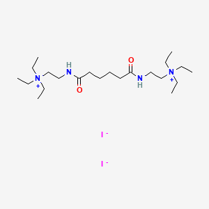 molecular formula C22H48I2N4O2 B13768759 Ammonium, adipoylbis(iminoethylene)bis(triethyl-, diiodide CAS No. 62055-20-3