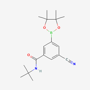 molecular formula C18H25BN2O3 B1376890 N-tert-butyl-3-cyano-5-(4,4,5,5-tetramethyl-1,3,2-dioxaborolan-2-yl)benzamide CAS No. 1333319-51-9