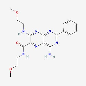 6-Pteridinecarboxamide, 4-amino-N-(2-methoxyethyl)-7-((2-methoxyethyl)amino)-2-phenyl-