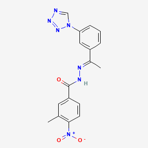 3-methyl-4-nitro-N-[(E)-1-[3-(tetrazol-1-yl)phenyl]ethylideneamino]benzamide