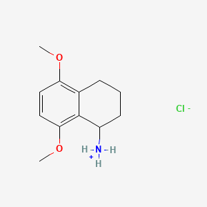 molecular formula C12H18ClNO2 B13769152 1-Naphthylamine, 1,2,3,4-tetrahydro-5,8-dimethoxy-, hydrochloride, hemihydrate CAS No. 64037-80-5