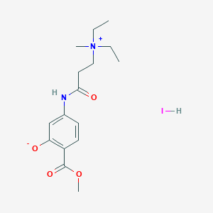 molecular formula C16H25IN2O4 B13769222 1-Propanaminium, N,N-diethyl-3-[[3-hydroxy-4-(methoxycarbonyl)phenyl]amino]-N-methyl-3-oxo-, iodide CAS No. 73680-81-6