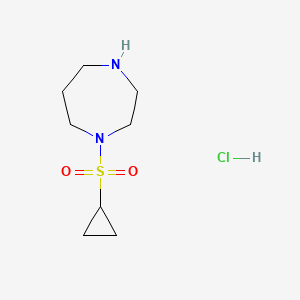 molecular formula C8H17ClN2O2S B1376924 1-(环丙烷磺酰基)-1,4-二氮杂环戊烷盐酸盐 CAS No. 1403952-62-4