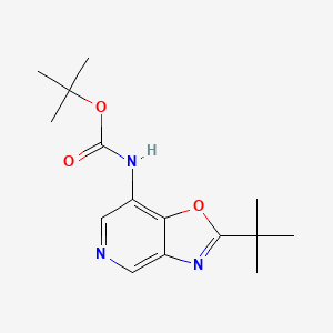 molecular formula C15H21N3O3 B1376927 tert-Butyl (2-(tert-butyl)oxazolo[4,5-c]pyridin-7-yl)carbamate CAS No. 1305325-19-2