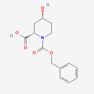 molecular formula C14H17NO5 B1376933 (2S,4R)-1-(Benzyloxycarbonyl)-4-hydroxypiperidine-2-carboxylic acid CAS No. 70614-56-1