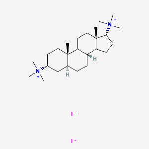 [(3R,5S,8R,10S,13S,17R)-10,13-dimethyl-3-(trimethylazaniumyl)-2,3,4,5,6,7,8,9,11,12,14,15,16,17-tetradecahydro-1H-cyclopenta[a]phenanthren-17-yl]-trimethylazanium;diiodide