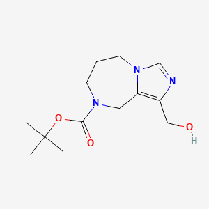 molecular formula C13H21N3O3 B1376936 1-Hydroxymethyl-6,7-Dihydro-5H,9H-Imidazo[1,5-A][1,4]Diazepine-8-Carboxylic Acid Tert-Butyl Ester CAS No. 1251014-69-3