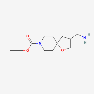 molecular formula C14H26N2O3 B1376946 Tert-butyl 3-(aminomethyl)-1-oxa-8-azaspiro[4.5]decane-8-carboxylate CAS No. 1160246-96-7