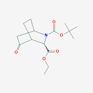 molecular formula C15H23NO5 B1376950 外消旋-(1S,3S,4S)-2-叔丁基 3-乙基 5-氧代-2-氮杂双环[2.2.2]辛烷-2,3-二羧酸酯 CAS No. 1272757-27-3