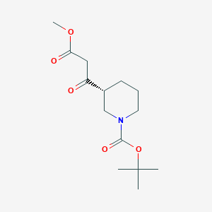 molecular formula C14H23NO5 B1376951 (R)-叔丁基 3-(3-甲氧基-3-氧代丙酰基)哌啶-1-甲酸酯 CAS No. 1391734-56-7