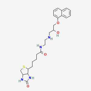 molecular formula C25H34N4O4S B13769607 N-[2-[(2-hydroxy-3-naphthalen-1-yloxypropyl)amino]ethyl]-5-(2-oxo-1,3,3a,4,6,6a-hexahydrothieno[3,4-d]imidazol-4-yl)pentanamide CAS No. 69079-54-5