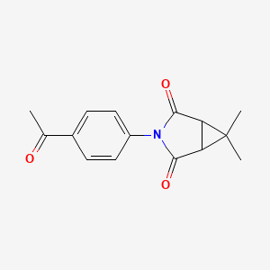 molecular formula C15H15NO3 B1376973 3-(4-Acetylphenyl)-6,6-dimethyl-3-azabicyclo[3.1.0]hexane-2,4-dione CAS No. 1415719-16-2