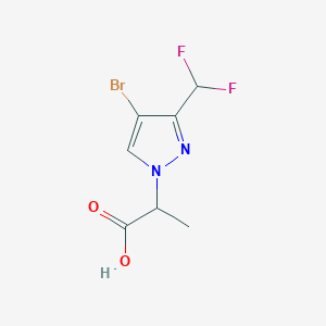 molecular formula C7H7BrF2N2O2 B1376979 2-[4-bromo-3-(difluoromethyl)-1H-pyrazol-1-yl]propanoic acid CAS No. 1379811-34-3