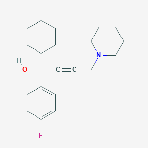 molecular formula C21H28FNO B137698 1-(4-Cyclohexyl-4-hydroxy-4-(4-fluorophenyl)-2-butynyl)piperidine CAS No. 127471-25-4