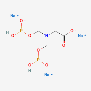 molecular formula C4H8NNa3O8P2 B13769853 Nickelate(3-), [N,N-bis[(phosphono-kappaO)methyl]glycinato(5-)-kappaN,kappaO]-, trisodium, (T-4)- CAS No. 68025-41-2