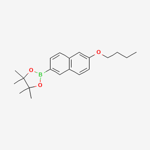 molecular formula C20H27BO3 B1376992 2-(6-Butoxynaphthalen-2-yl)-4,4,5,5-tetramethyl-1,3,2-dioxaborolane CAS No. 2096335-47-4