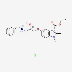 1H-Indole-3-carboxylic acid, 1,2-dimethyl-5-(2-hydroxy-3-(benzylamino)propoxy)-, ethyl ester, monohydrochloride