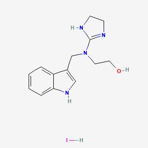 2-Hydroxyethyl-imidazolidin-2-ylidene-(1H-indol-3-ylmethyl)azaniumiodide