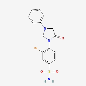 3-bromo-4-(5-oxo-3-phenylimidazolidin-1-yl)benzenesulfonamide