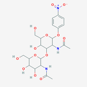 molecular formula C22H31N3O13 B013770 N-[2-[5-acetamido-3-hydroxy-2-(hydroxymethyl)-6-(4-nitrophenoxy)oxan-4-yl]oxy-4,5-dihydroxy-6-(hydroxymethyl)oxan-3-yl]acetamide CAS No. 125455-64-3