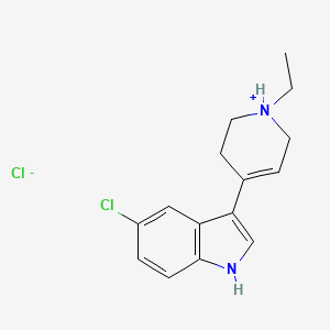 molecular formula C15H18Cl2N2 B13770002 5-Chloro-3-(1-ethyl-1,2,3,6-tetrahydro-4-pyridinyl)-1H-indole hydrochloride CAS No. 72808-82-3