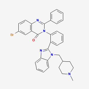 4(3H)-Quinazolinone, 6-bromo-3-(2-(1-((1-methyl-4-piperidinyl)methyl)-1H-benzimidazol-2-yl)phenyl)-2-phenyl-