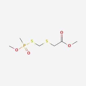 Acetic acid, 2-(mercaptomethylthio)-, methyl ester, S-ester with O-methyl methylphosphonothioate