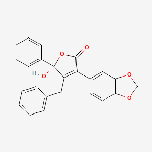 3-(1,3-Benzodioxol-5-yl)-4-benzyl-5-hydroxy-5-phenylfuran-2-one