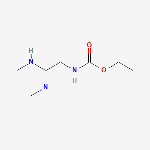 molecular formula C7H15N3O2 B13770164 Carbamic acid, (aminoiminomethyl)methyl-, dimethyl deriv., ethyl ester CAS No. 65150-83-6