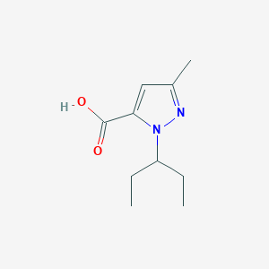 molecular formula C10H16N2O2 B1377017 3-methyl-1-(pentan-3-yl)-1H-pyrazole-5-carboxylic acid CAS No. 1432681-38-3