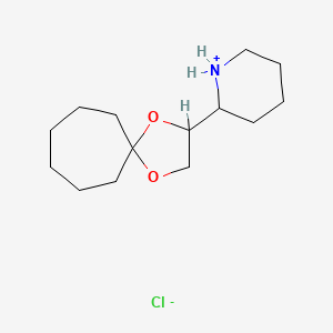 molecular formula C14H26ClNO2 B13770200 2-(2-Piperidyl)-1,4-dioxaspiro(4.6)undecane hydrochloride CAS No. 7538-17-2